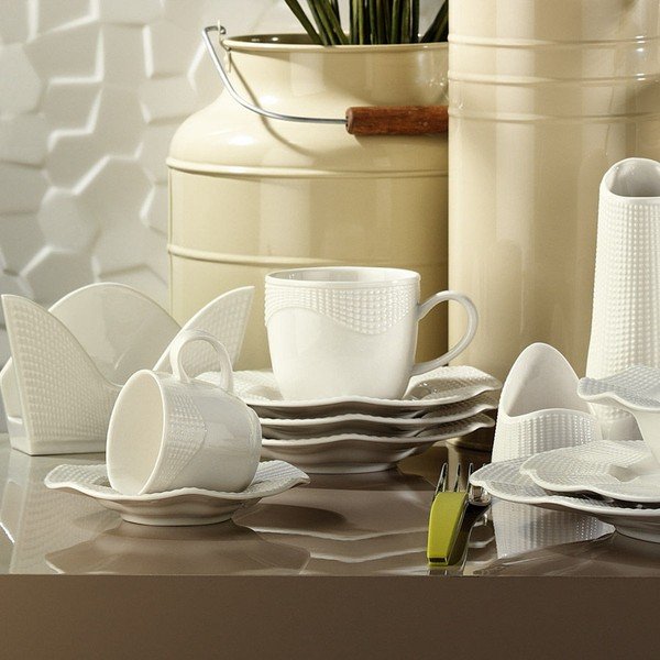 Sada 6 porcelánových šálků s podšálky Kutahya Anna, 50 ml-image-1