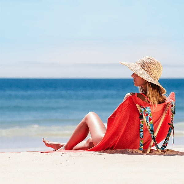 Skládací plážové lehátko a osuška v jednom Sun Seat Tomato-image-1