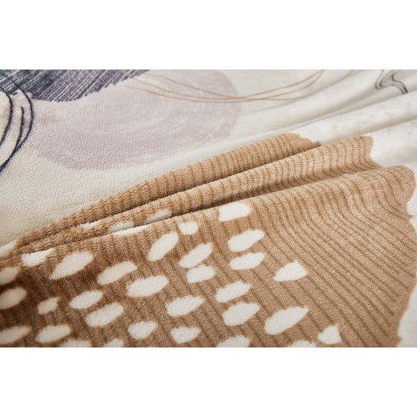 Světle hnědé povlečení na jednolůžko z mikroplyše 140x200 cm Circles – My House-image-3