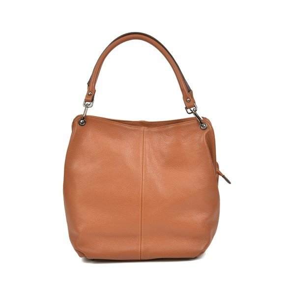 Koňakově hnědá kožená kabelka Anna Luchini Rita Cognac-image-2