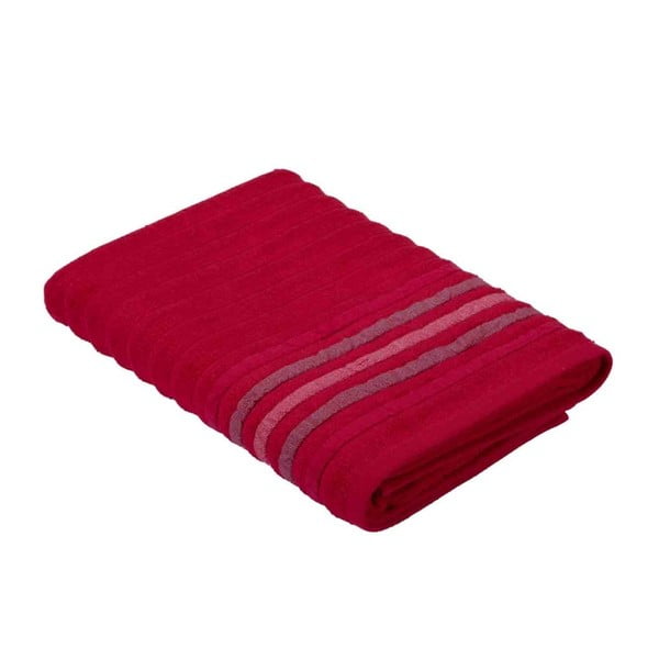 Červený ručník z bavlny Bella Maison Stripe, 30 x 50 cm