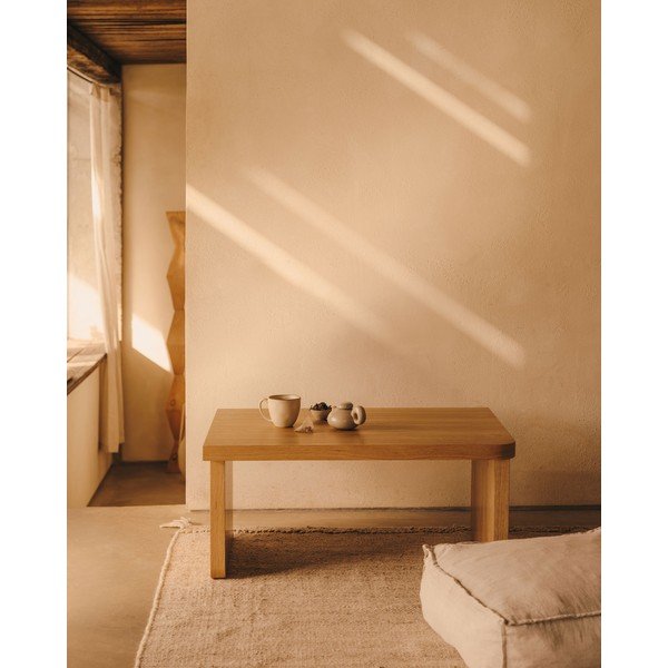 Konferenční stolek v dekoru dubu v přírodní barvě 89x62 cm Oaq – Kave Home-image-2