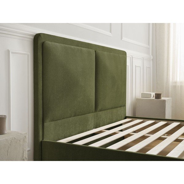 Zelená čalouněná čalouněná dvoulůžková postel s roštem 140x190 cm Mara – Bobochic Paris-image-4