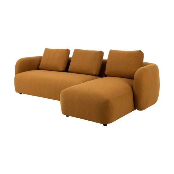 Rohová pohovka z textilie bouclé v hořčicové barvě (pravý roh) Imola – Bonami Selection-image-2