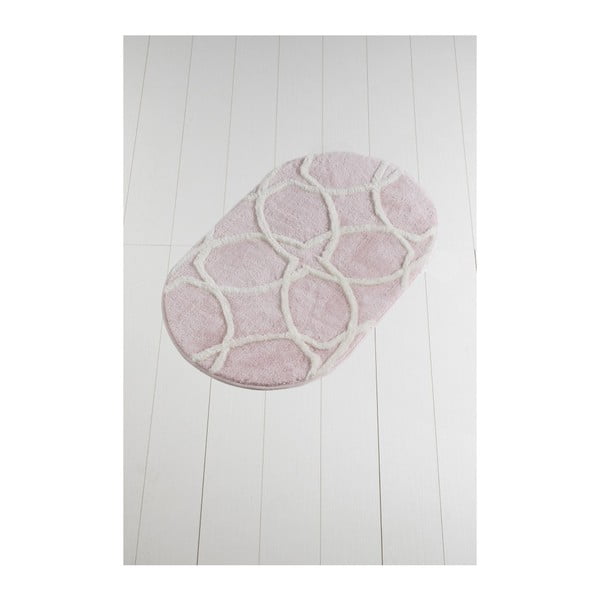 Světle růžová koupelnová předložka Confetti Bathmats Bonne Oval Pink, 60 x 100 cm
