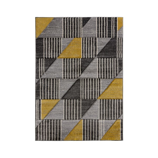 Šedo-žlutý koberec Flair Rugs Velocity, 200 x 290 cm