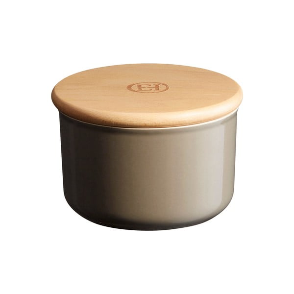 Fenyklově šedá dóza s dřevěným víčkem Emile Henry, 0,3 l