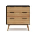 Černá/přírodní vysoká komoda z borovicového dřeva 80x83 cm Lavis – Marckeric