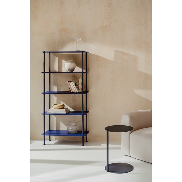 Modrý regál v dekoru dubu 80x163x35 cm Teidi – noo.ma-image-1