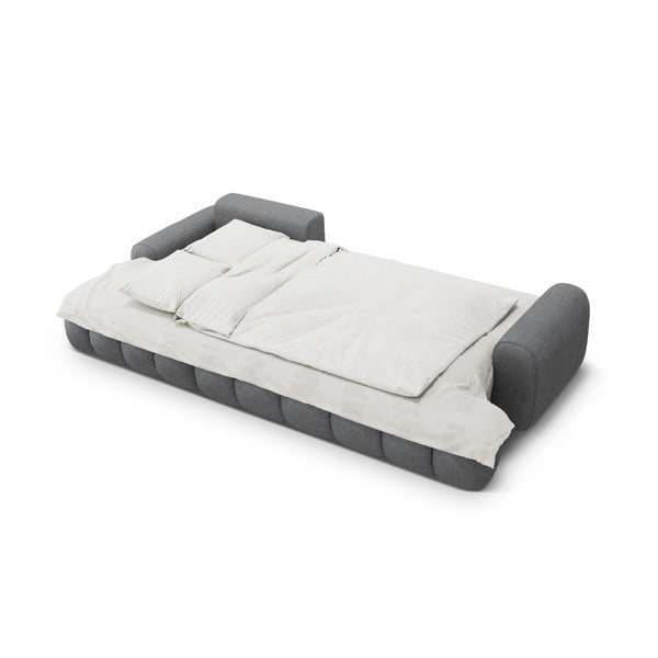 Šedá rozkládací/s úložným prostorem rohová pohovka (levý roh/s lenoškou) Linz – Cosmopolitan Design-image-4