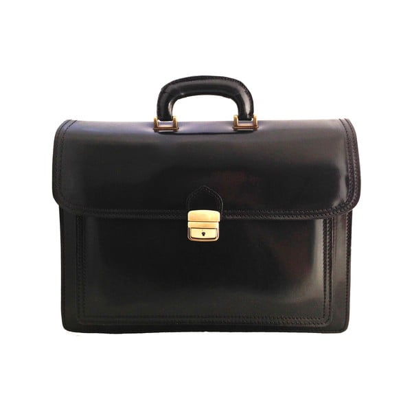 Kožená kabelka/kufřík Primitivo, černá
