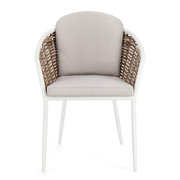 Bílá kovová zahradní židle Maribela   – Bizzotto-image-3