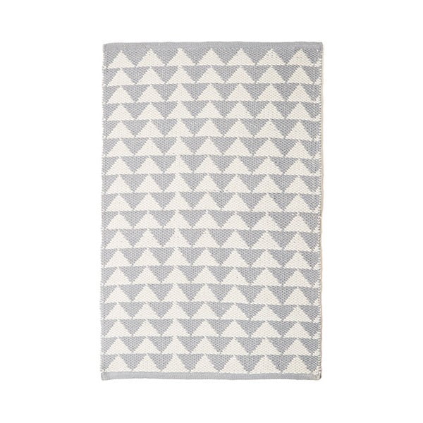Šedý bavlněný ručně tkaný koberec Pipsa Triangle, 100 x 120 cm