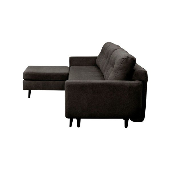 Tmavě šedá rozkládací pohovka s černými nohami Mazzini Sofas Hortensia, levý roh-image-2