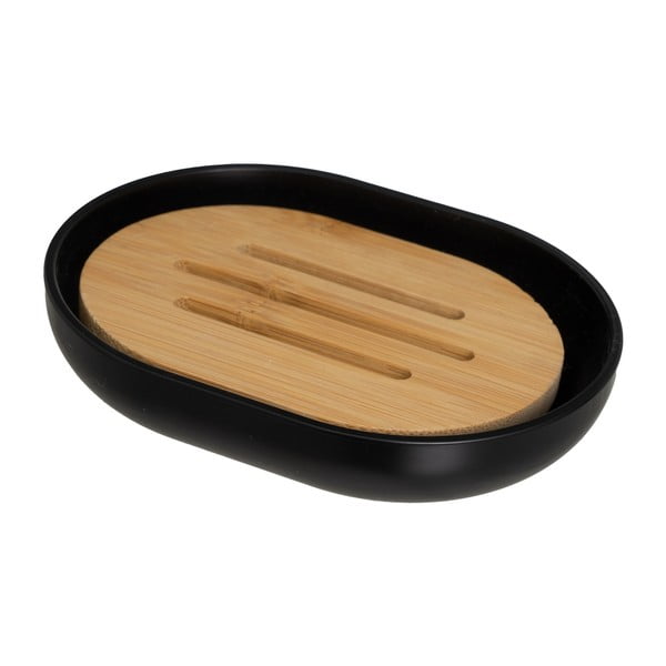 Černá plastová sada doplňků do koupelny – Casa Selección-image-3