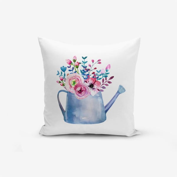 Povlak na polštář s příměsí bavlny Minimalist Cushion Covers Aquarelleli Flower, 45 x 45 cm