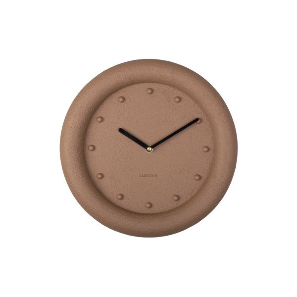 Hnědé nástěnné hodiny Karlsson Petra, ø 30 cm