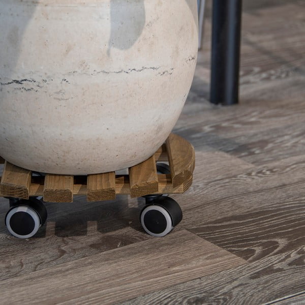 Dřevěný pojízdný podstavec pod květináč ø 29 cm (výška 8 cm) Indoor – Esschert Design-image-1