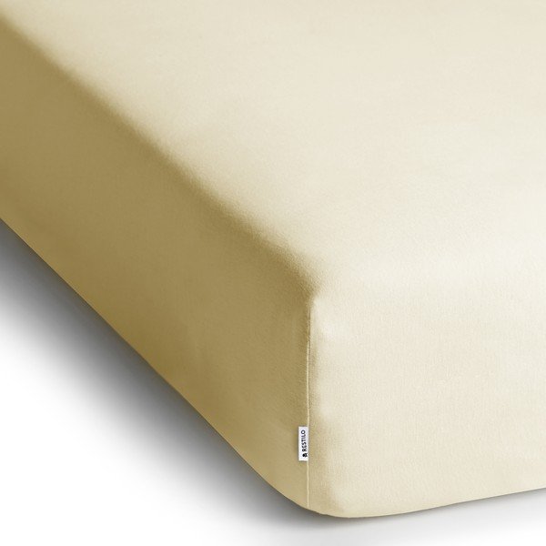 Krémové napínací prostěradlo jersey 220x200 cm Amber – Restilo-image-2