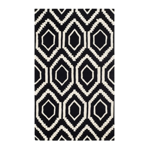 Černý vlněný koberec Safavieh Essex, 152 x 91 cm