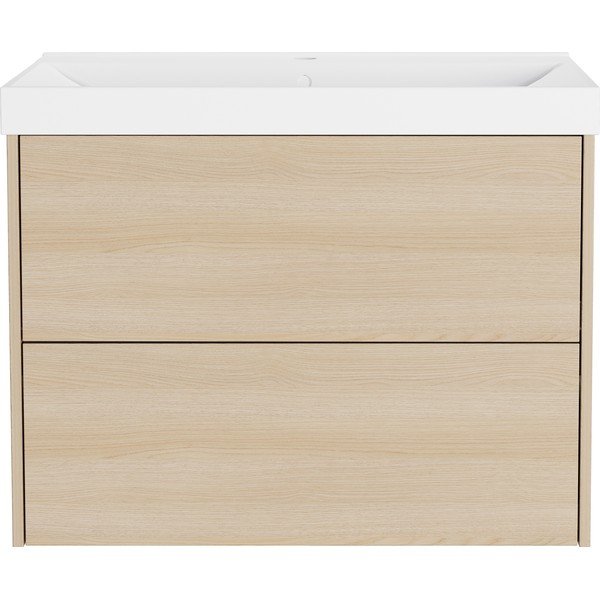 Závěsná skříňka pod umyvadlo v dekoru dubu v přírodní barvě 81x65 cm Bodera – Germania-image-3