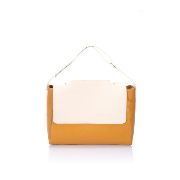 Béžovožlutá kožená kabelka Lisa Minardi Ada