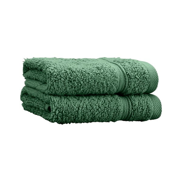 Tmavě zelené froté bavlněné ručníky v sadě 2 ks 30x30 cm Zero Twist – Catherine Lansfield