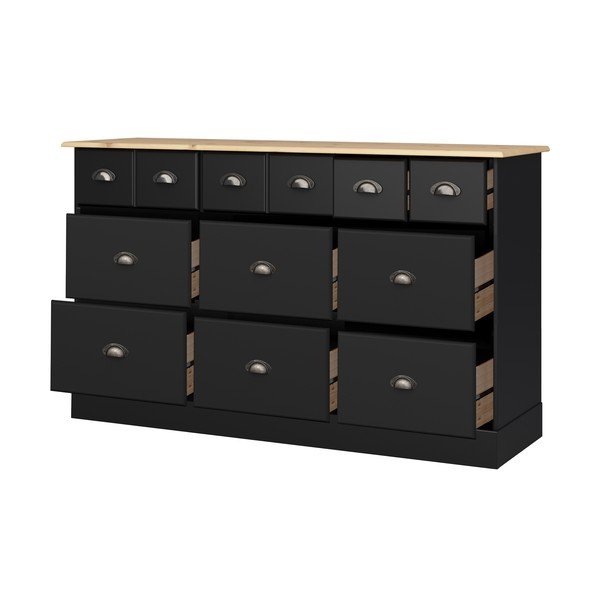 Černá komoda s 9 zásuvkami Støraa Leander-image-2