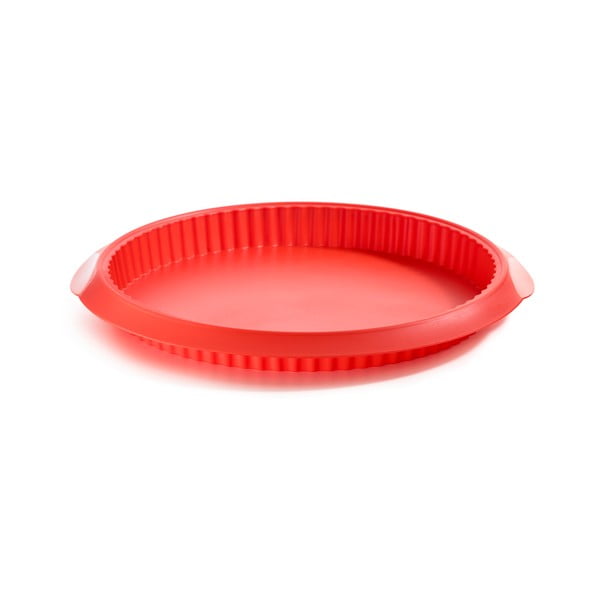 Červená silikonová forma na quiche Lékué, ⌀ 28 cm