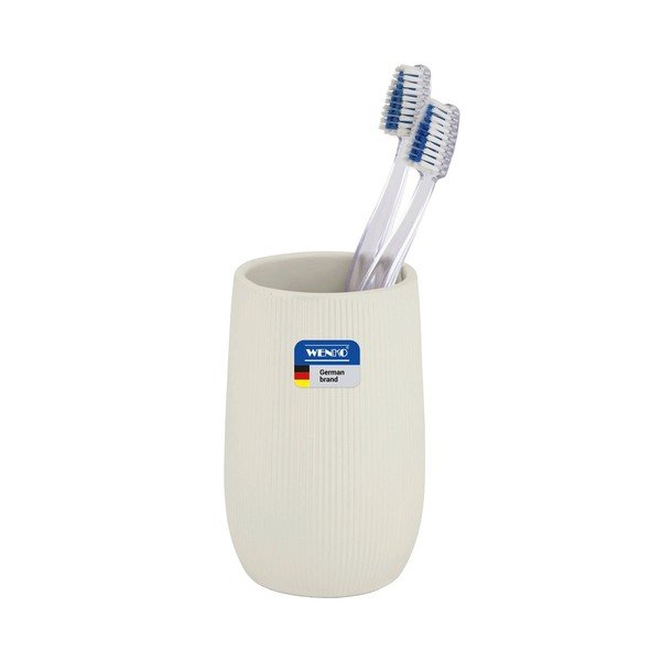 Krémový keramický kelímek na zubní kartáčky Fablo – Wenko-image-3