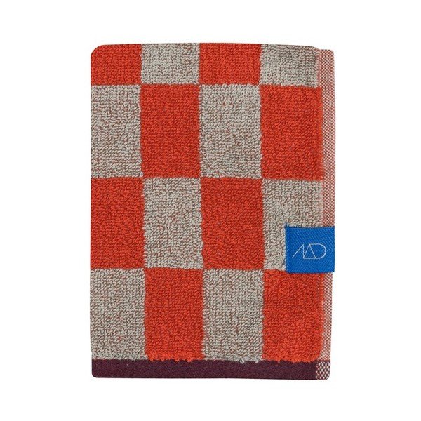 Oranžové/béžové froté ručníky v sadě 2 ks z bio bavlny 40x55 cm Retro – Mette Ditmer Denmark