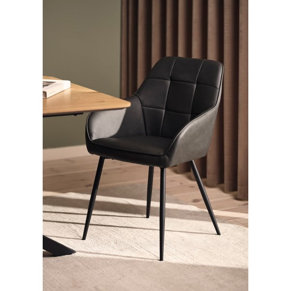 Tmavě šedá čalouněná jídelní křesla v sadě 2 ks s područkami Nolan Square – Unique Furniture-image-2