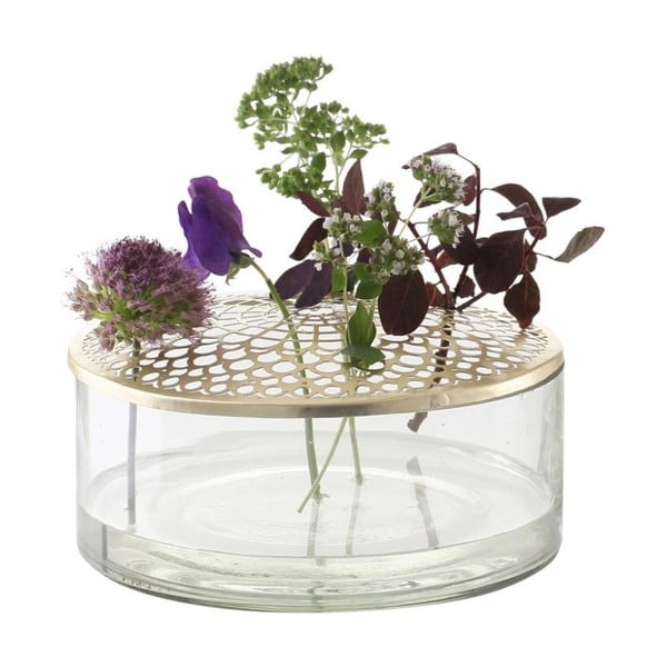 Skleněná váza A Simple Mess Kassandra Brass, ⌀ 20,5 cm-image-2