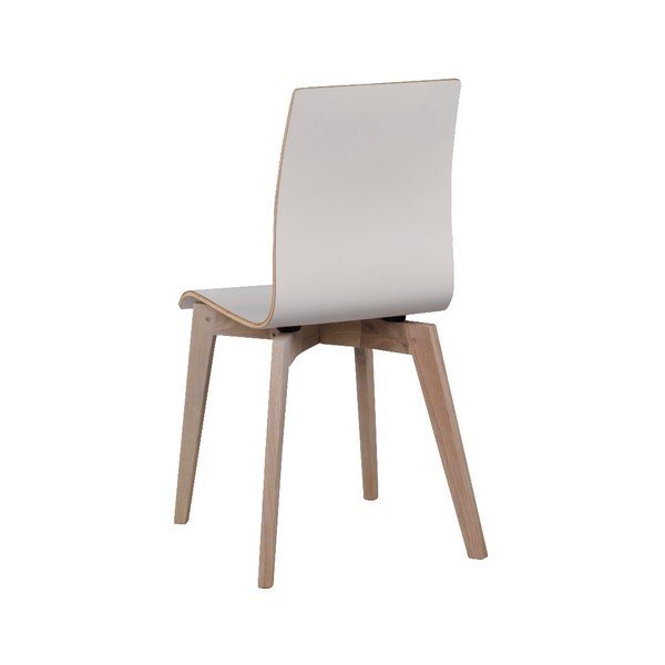 Bílá jídelní židle se světle hnědými nohami Rowico Grace-image-4