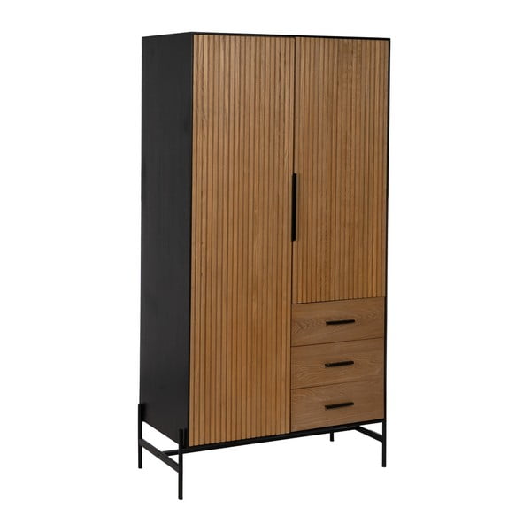 Šatní skříň v dekoru jasanu v přírodní barvě 104x203 cm – Ixia