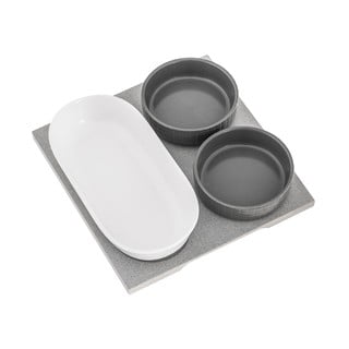 Set 3 servírovacích misek s podnosem Villa Altachiara Yin&Yang, 21 x 21 cm