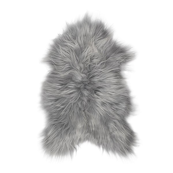 Šedá ovčí kožešina s dlouhým chlupem Arctic Fur Ptelja, 100 x 55 cm
