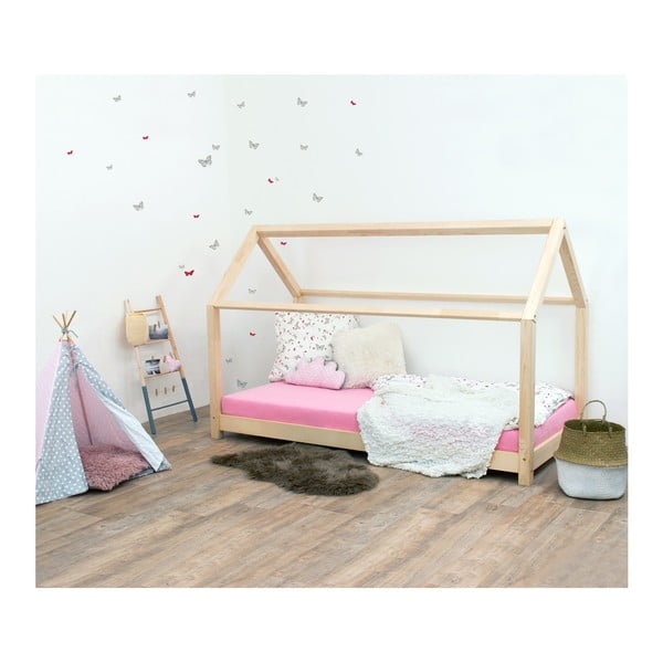 Přírodní dětská postel bez bočnic ze smrkového dřeva Benlemi Tery, 120 x 160 cm