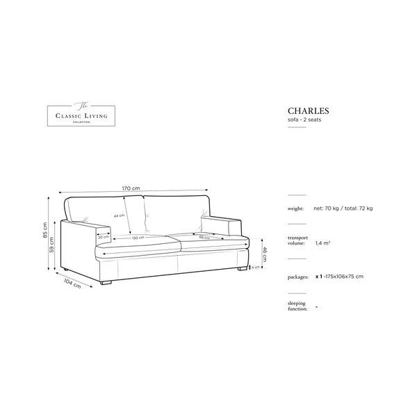 Černá pohovka Windsor & Co Sofas Daphne, 170 cm-image-2