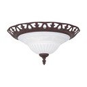 Tmavě hnědé stropní svítidlo se skleněným stínidlem ø 38 cm Rustica – Trio