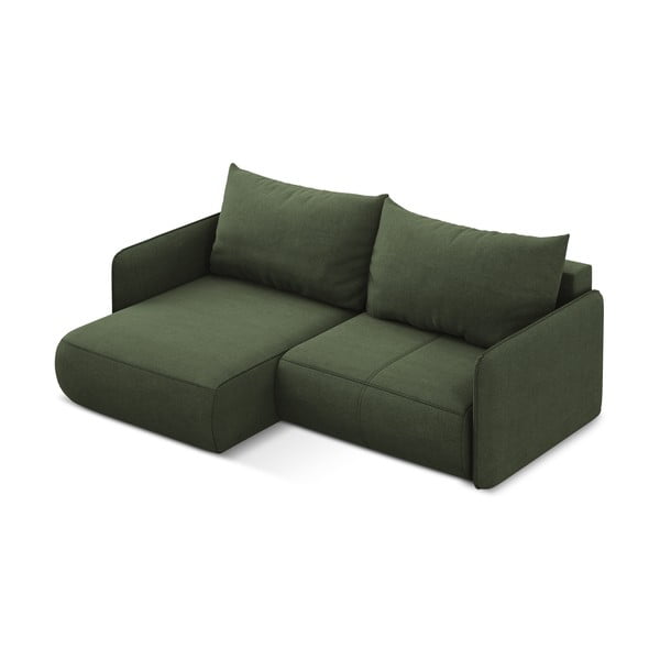 Zelená rozkládací/s úložným prostorem rohová pohovka (levý roh) Nanea – Makamii-image-4