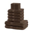 Hnědé froté bavlněné ručníky a osušky v sadě 10 ks Marina – DecoKing