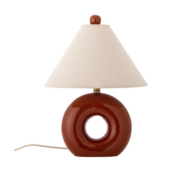 Červená/krémová keramická stolní lampa s textilním stínidlem (výška 42 cm) Panja – Bloomingville