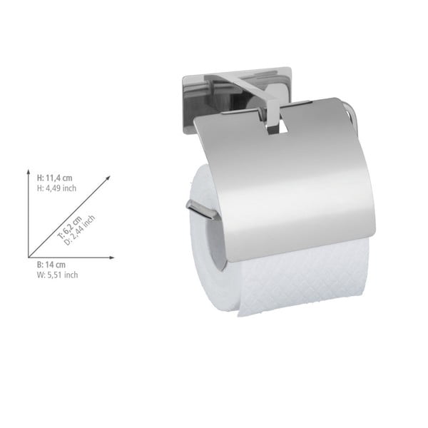 Samodržící držák na toaletní papír z nerezové oceli v leskle stříbrné barvě Genova – Wenko-image-4