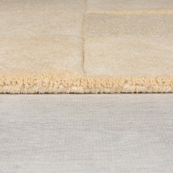 Béžový ručně tkaný vlněný koberec 300x400 cm Checkerboard – Flair Rugs-image-4