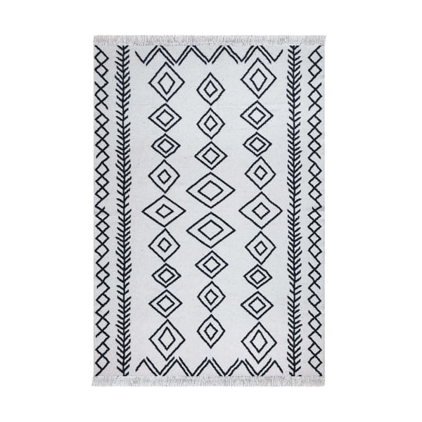 Bílo-černý bavlněný koberec Oyo home Duo, 160 x 230 cm