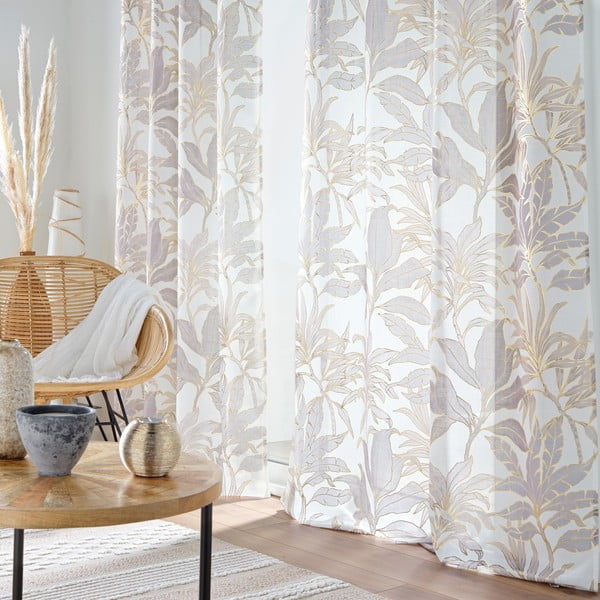 Záclona v béžové a zlaté barvě 135x240 cm Vayana – douceur d'intérieur-image-1