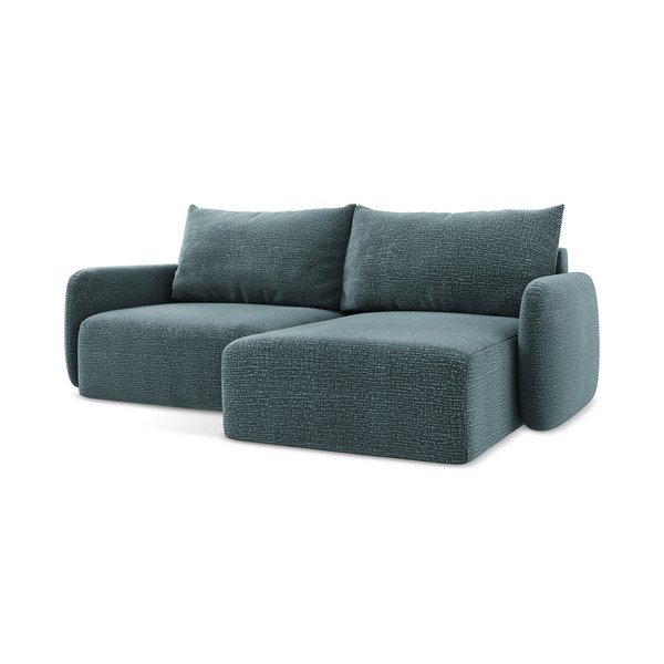 Tyrkysová rozkládací/s úložným prostorem rohová pohovka (pravý roh) Kalena – Makamii-image-1