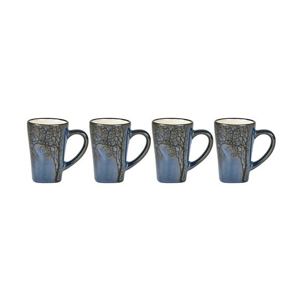Modré hrnky na espresso z kameniny v sadě 4 ks 100 ml Hela – Villa Collection
