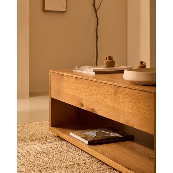 Konferenční stolek v dekoru dubu v přírodní barvě 60x120 cm Alguema – Kave Home-image-2